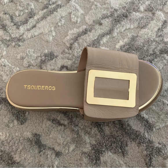 Tsouderos Gray & Gold Buckle Nella Sandals - Picture 10 of 12